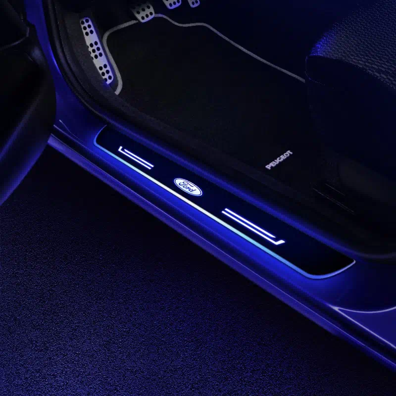 LED Car Door Sill Protector Welcome Light DC 12V Fit For Ford Edge  2019-2023