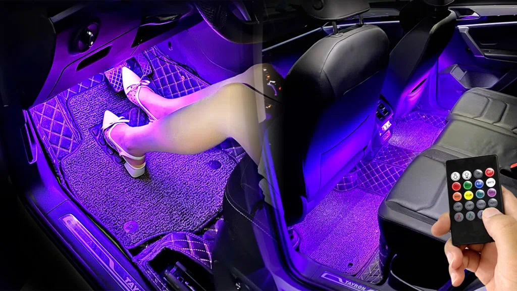 Purple Car Interior Light Strips