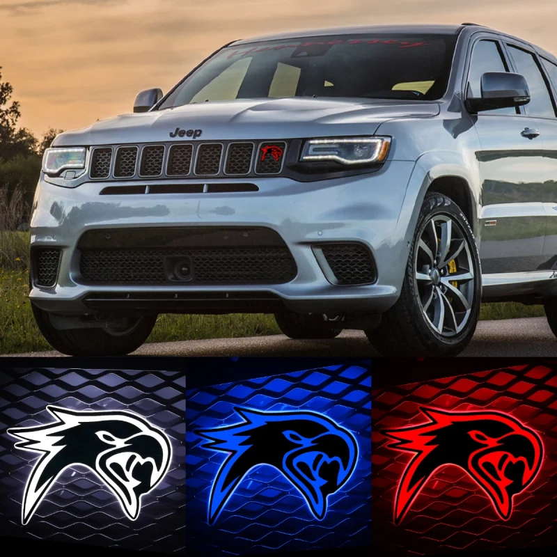 Jeep Illuminated TRACKHAWK Badge For Front Grill